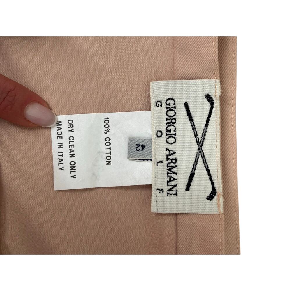 Giorgio Armani Golf Wrap Skirt Beige Cotton Mini Skirt Italy Size 42 - Picture 3 of 9